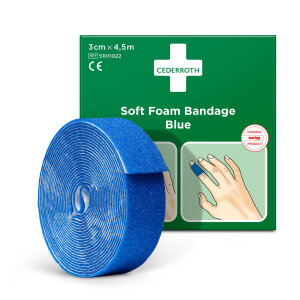 Cederroth Soft Foam Bandage Pflaster 4.50 m x 3 cm / blau