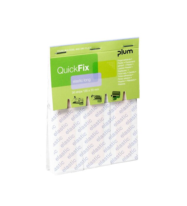 Plum QuickFix Nachfüllpack mit 30 Pflasterstrips lang 120x20mm