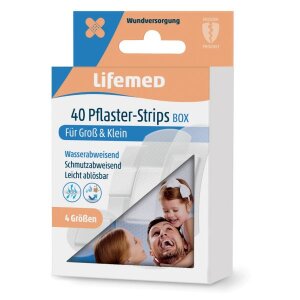 40x Lifemed Pflaster-Strips in Box halbtransparent