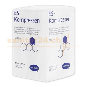 ES-Kompressen 5 cm x 5 cm / 8-fach / unsteril / 100 Stk