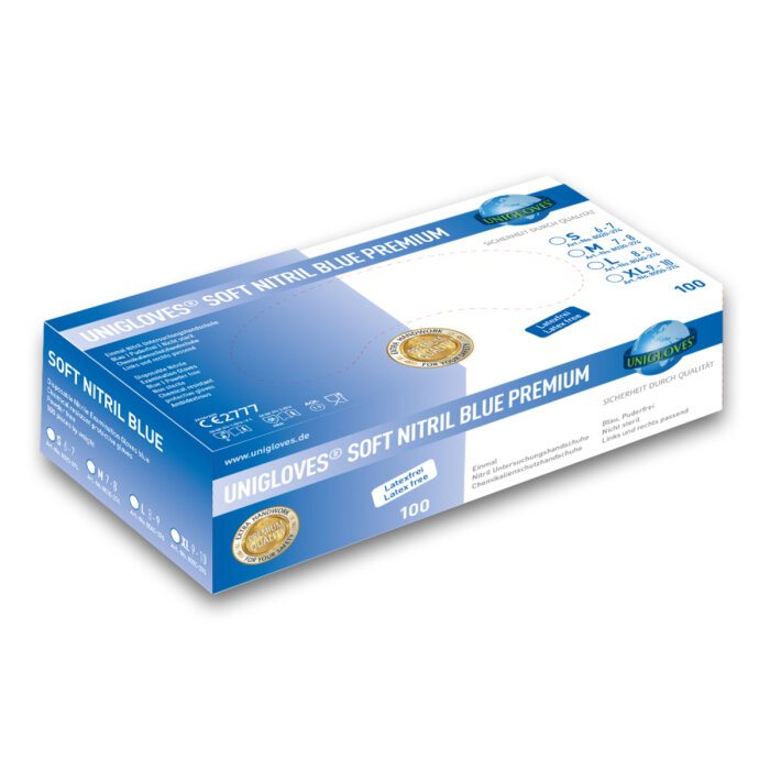 Unigloves soft Nitril Blue Premium